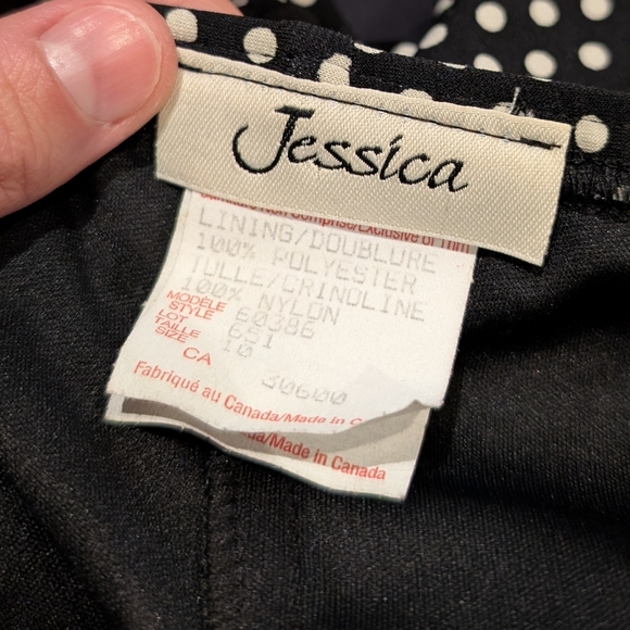 Vintage Polka Dot Dress With Bowtie Empire Waist - Picture 5 of 5